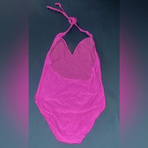 Old Navy Fuschia One Piece Bathing Suit w| Neck Tie Size XXL